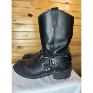 VINTAGE DOUBLE H RANCHWELL HARNESS LEATHER COWBOY BIKER BOOTS MEN'S 12D 2591